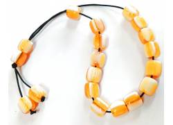 Κομπολόι Χειροποίητο από Μείγμα Κεχριμπαριού με 19 Χάντρες - Κίτρινο