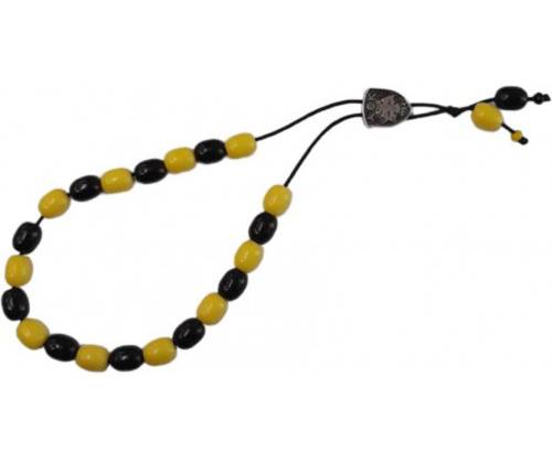 Κομπολόι με 23 Μπίλιες - AEK Μαύρο - Κίτρινο (ΑΕ289) - Τιμή: 7,40€