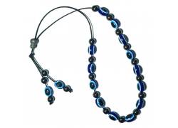 Κομπολόι Χειροποίητο από Μείγμα Κεχριμπαριού με 19 Χάντρες - Μπλε Μάτι