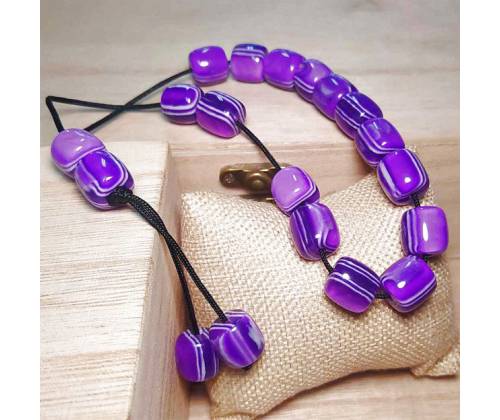 Κομπολόι Χειροποίητο από Μείγμα Κεχριμπαριού με 19 Χάντρες - Πράσινο-Μαύρο - Τιμή: 8,90€