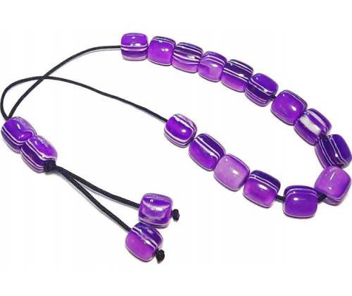 Κομπολόι Χειροποίητο από Μείγμα Κεχριμπαριού με 19 Χάντρες - Πράσινο-Μαύρο - Τιμή: 8,90€