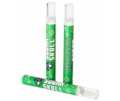 Γυάλινο πιπάκι Glass Chillum «Sugar Skull» 10cm - 3τεμ. - Τιμή: 5,30€