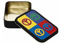 Μεταλλικό Κουτί Αποθήκευσης Peace Sign - 11x8cm