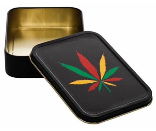 Μεταλλικό Κουτί Αποθήκευσης Rasta Leaves - 11x8cm - Τιμή: 4,30€