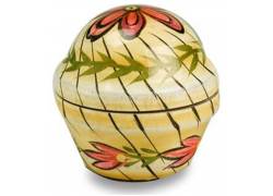 Ξύλινο Κουτί Αποθήκευσης Oval με Καπάκι Σχέδιο Yellow Flower - 3.5cm