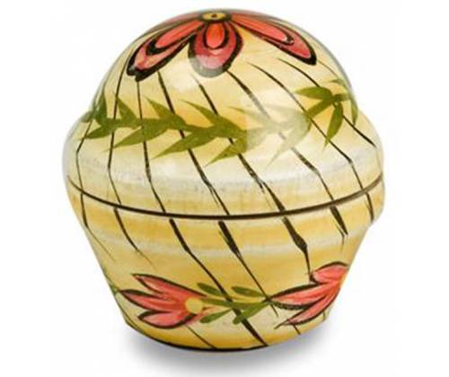 Oval Wooden Storage Box with Lid Yellow Flower - 3.5cm -  Price: 3,30€