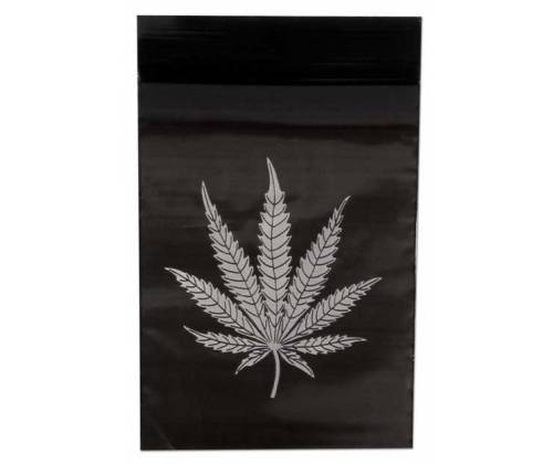 Σακουλάκι Ασφαλείας Zip - Black Leaf (60x80mm) -  Price: 0,30€
