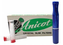 Πίπα Τσιγάρου Luxor Μπλε Για Slim 6mm Τσιγάρα