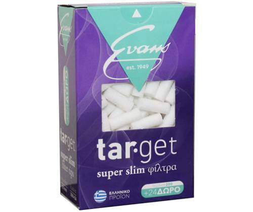 EVANS Tar-Get Φιλτράκια - Super Slim 224τεμ. - Τιμή: 0,53€