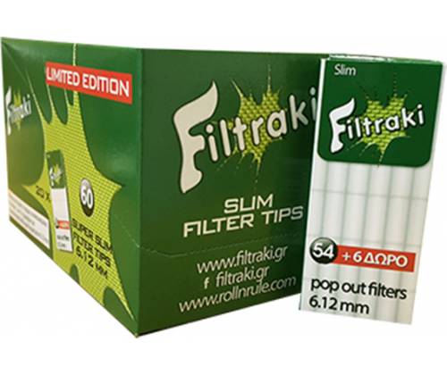 Filtraki Filter Tips Pocket - Slim 20pcs -  Price: 4,80€