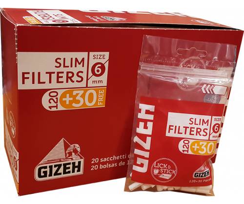 GIZEH Φιλτράκια - Slim 20τεμ. - Τιμή: 12,00€