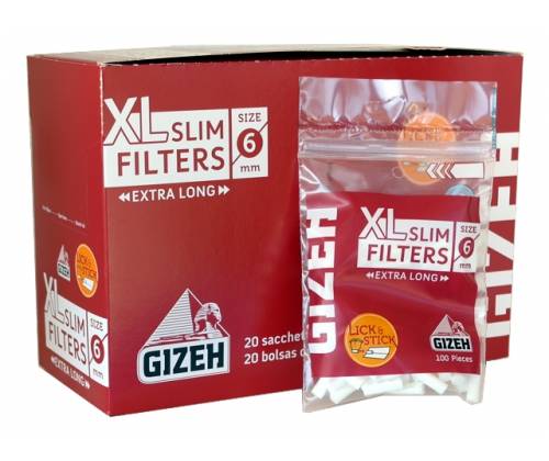 GIZEH XL Φιλτράκια - Μακρύ φίλτρο Slim 20τεμ. - Τιμή: 11,65€