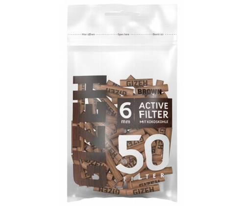 Ανταλλακτικό Φίλτρο Gizeh Extra Slim 50 Ενεργού Ανθρακα 6mm Bag - Brown - Τιμή: 8,90€