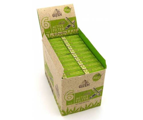 Φίλτρο Gizeh Extra Slim 10 Ενεργού Ανθρακα από Κέλυφος Καρύδας 6mm - Hemp - Τιμή: 2,40€