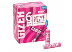 Φίλτρο Gizeh Extra Slim 34 Ενεργού Ανθρακα 6mm - Ροζ