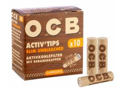 Φίλτρο OCB Slim Unbleached 10 Ενεργού Ανθρακα 7mm