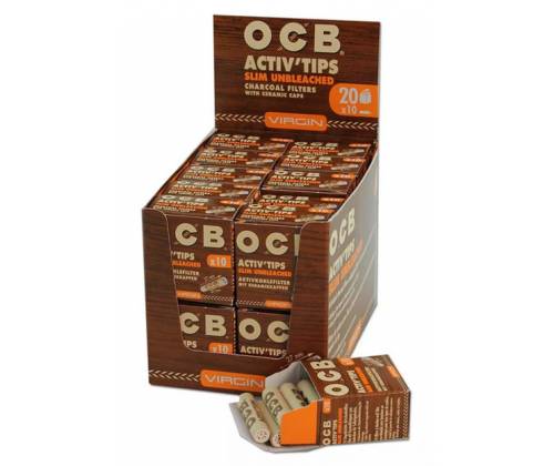 Filter OCB Slim Unbleached 10 Active Carbon 7mm -  Price: 2,00€