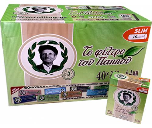 Του Παππού Φιλτράκια (47627) - Slim - 6.4mm 40τεμ. - Τιμή: 20,10€
