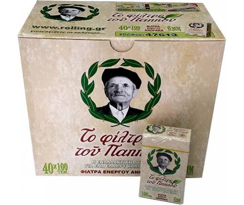 Του Παππού Φιλτράκια (47613) - Άνθρακας Slim - 6mm 40τεμ. - Τιμή: 23,20€