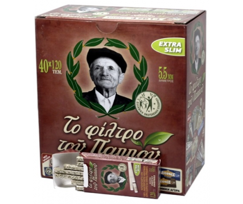 Του Παππού Φιλτράκια (47614) - Άνθρακας Ultra Slim - 5.5mm 40τεμ. - Τιμή: 24,40€