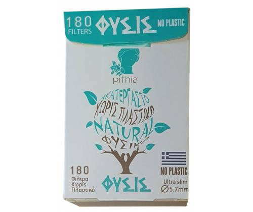 ΠΥΘΙΑ Φιλτράκια Ultra Slim ΦΥΣΙΣ Ακατέργαστο Χωρίς Πλαστικό 180φ. - Τιμή: 0,75€