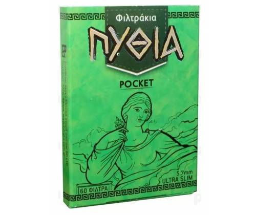 ΠΥΘΙΑ Φιλτράκια Πράσινο Pocket 60 τεμ. - Ultra Slim 5.7mm - Τιμή: 0,44€