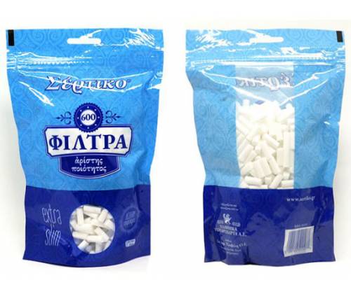Σέρτικο Φιλτράκια  Σακουλάκι Extra Slim 600 τεμ. + Δώρο Χαρτάκια - Τιμή: 1,20€