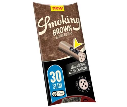 Smoking Φιλτράκια Slim 30 Ενεργού Ανθρακα Active - 6mm - Τιμή: 6,90€