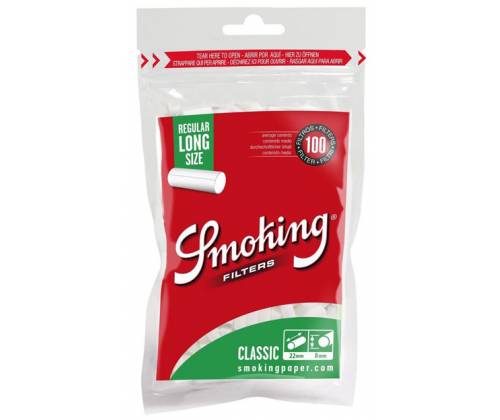 Smoking Φιλτράκια Regular 8mm Long Size 100φ - Τιμή: 0,65€