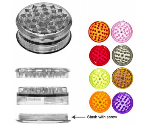 Grinder Τρίφτης Πλαστικός 60mm - 3 Parts (βιδωτή βάση) - Τιμή: 0,99€