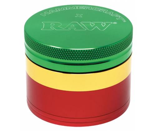 Hammercraft X RAW Grinder Aluminum Grinder Small 51mm - 4 Parts Rasta -  Price: 19,00€
