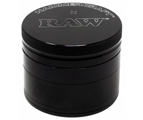 Hammercraft X RAW Grinder Aluminum Grinder Medium 56mm - 4 Parts Black -  Price: 20,00€