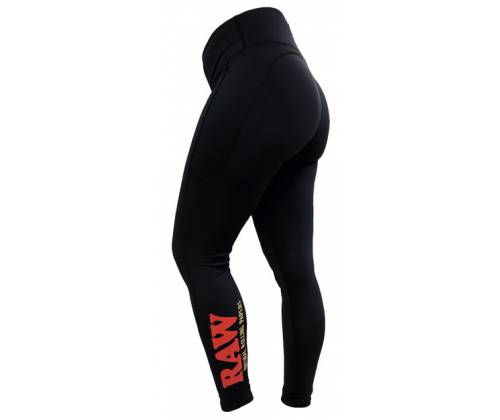 RAW High Waisted Leggings - Ελαστικό Κολάν Μαύρο - Τιμή: 39,90€
