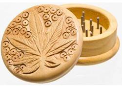 Grinder Τρίφτης Ξύλινο Leaf 50mm - 2 Parts