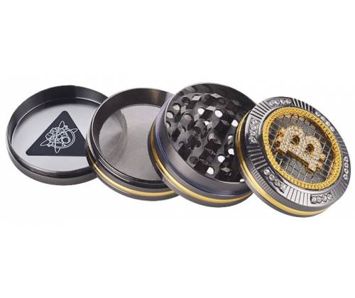 Grinder Τρίφτης Bling Bitcoin 50mm Aluminium - 4 Parts - Τιμή: 18,90€