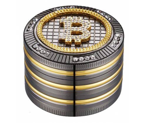Grinder Τρίφτης Bling Bitcoin 50mm Aluminium - 4 Parts - Τιμή: 18,90€