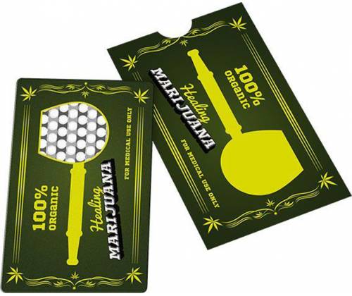 Μεταλλικό Credit Card Grinder - Σχέδιο Marijuana - Τιμή: 2,40€
