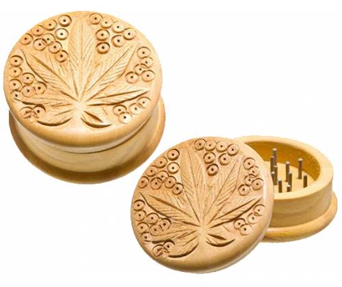 Grinder Τρίφτης Ξύλινο Leaf - 2 Parts - Τιμή: 3,50€