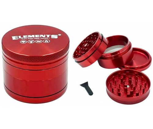 Elements Grinder Τρίφτης Κόκκινο Medium 55mm Aluminium - 4 Parts - Τιμή: 18,50€