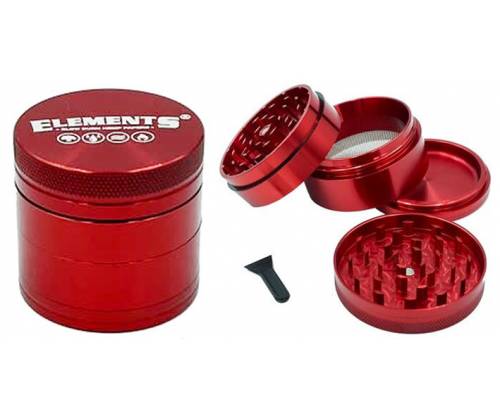 Elements Grinder Τρίφτης Κόκκινο Mini 38mm Aluminium - 4 Parts - Τιμή: 17,50€