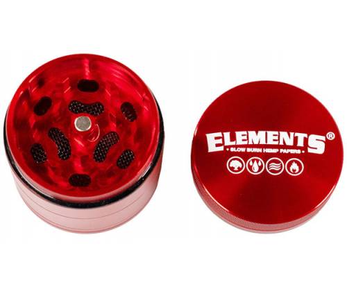 Elements Grinder Τρίφτης Κόκκινο Mini 38mm Aluminium - 4 Parts - Τιμή: 17,50€