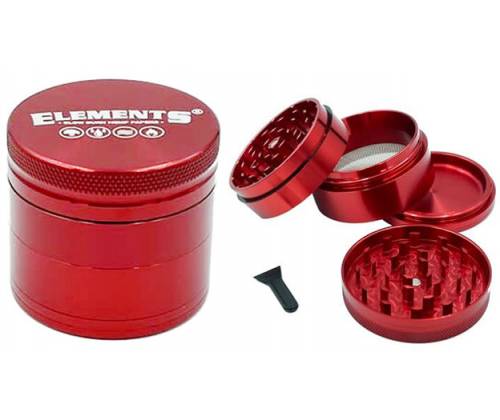 Elements Grinder Τρίφτης Κόκκινο Small 49mm Aluminium - 4 Parts - Τιμή: 17,50€