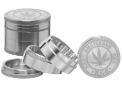 Amsterdam Grace Glass Grinder Τρίφτης 420 Ασημί 50mm Aluminium - 4 Parts