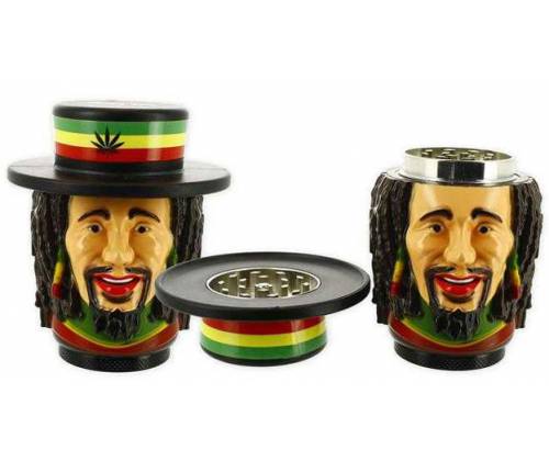 Ragga Μεταλλικό Grinder Τρίφτης 3D Rasta Man 43mm - 3 Parts - Τιμή: 13,70€