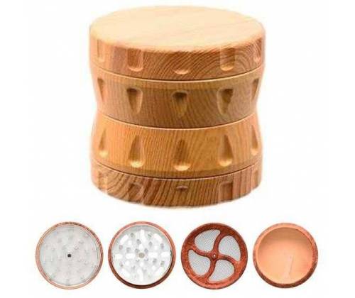 Atomic Grinder Τρίφτης Ξύλινος 63mm Καφέ Ανοικτό - 4 Parts - Τιμή: 16,50€