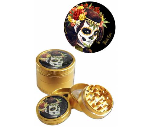 Black Leaf Grinder Τρίφτης Mexican Skull 50mm Aluminium - 4 Parts - Τιμή: 18,50€