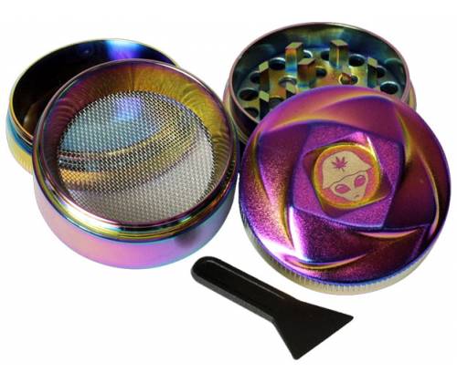 Grinder Τρίφτης Αλουμινίου 40mm Rainbow Alien Twist - 4 Parts - Τιμή: 11,00€