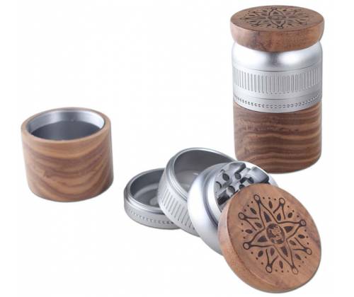 Black Leaf Grinder Τρίφτης Ξύλο Καρυδιάς - Αλουμίνιο 63mm - 5 Parts - Τιμή: 38,80€