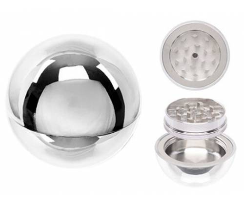 Grinder Τρίφτης Μεταλλικός Ball Silver 53mm - 2 Parts - Τιμή: 9,90€