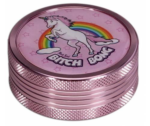 Grinder Τρίφτης 50mm Αλουμίνιο Σχέδιο Bitch Bong Pink - 2 Parts - Τιμή: 13,50€